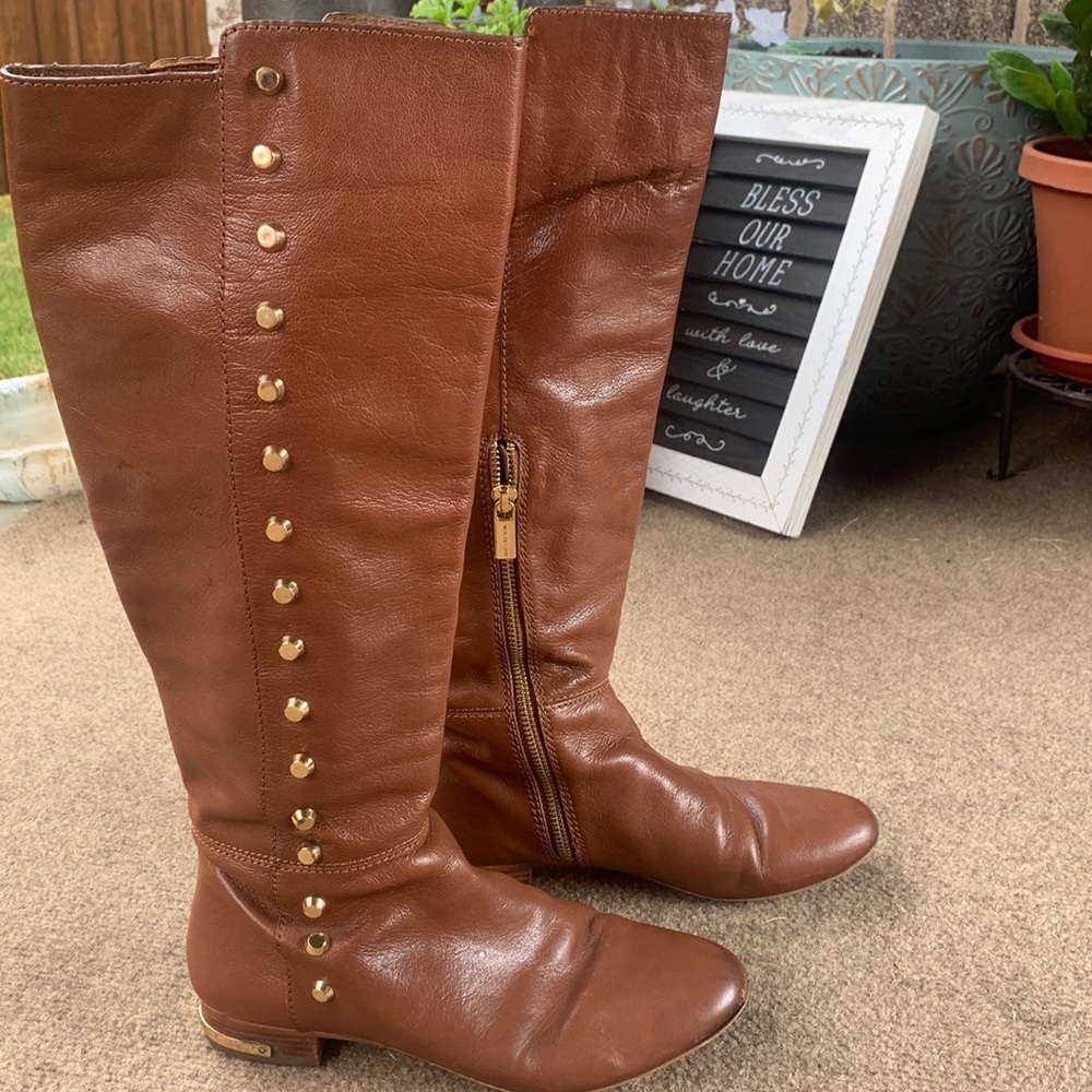 Leather stud boot by Michael Kors, worn few times. still in good condition